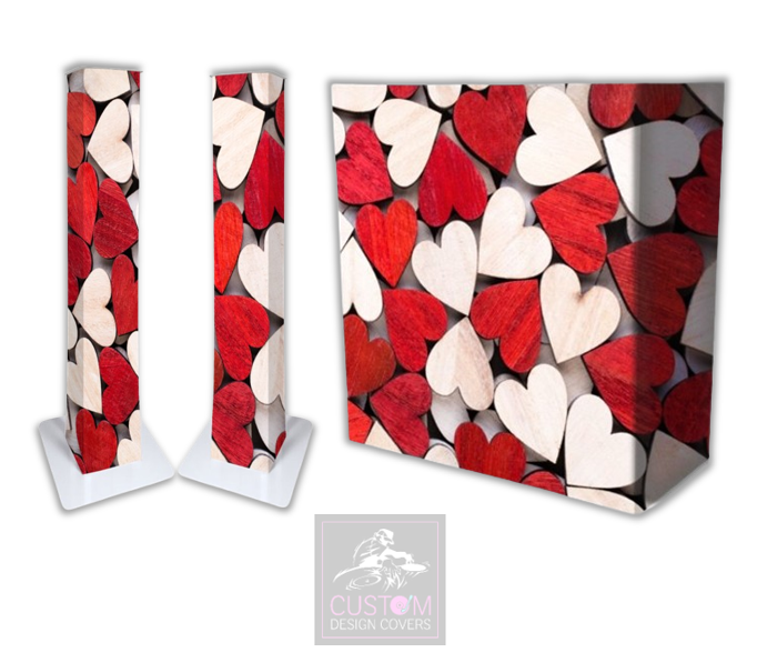 Rustic Hearts Lycra DJ Booth Cover  (PACKAGE BUNDLE)