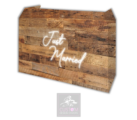 Rustic Just Married Lycra DJ Booth Cover