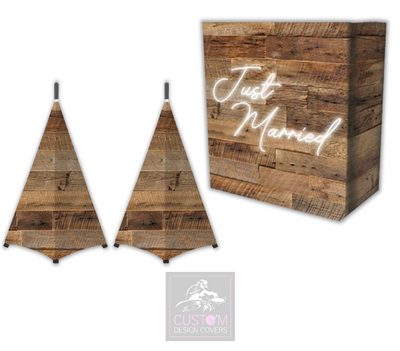 Rustic Just Married Lycra DJ Booth Cover (PACKAGE BUNDLES) - TRUSS