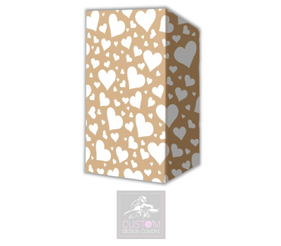 Rustic White Hearts Lycra DJ Booth Cover 