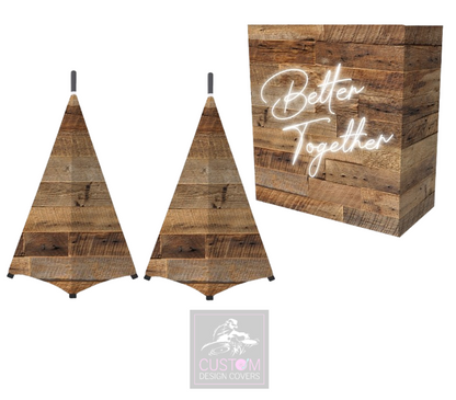 Rustic Better Together Lycra DJ Booth Cover (PACKAGE BUNDLE) - COMBI 