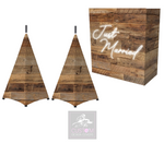 Rustic Just Married Lycra DJ Booth Cover (PACKAGE BUNDLE) - COMBI 