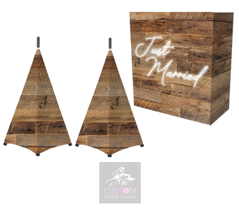 Rustic Just Married Lycra DJ Booth Cover (PACKAGE BUNDLES) - TRUSS 