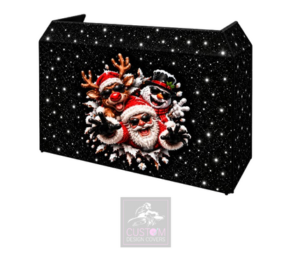 Santa-Reindeer-Snowman Lycra DJ Booth Cover