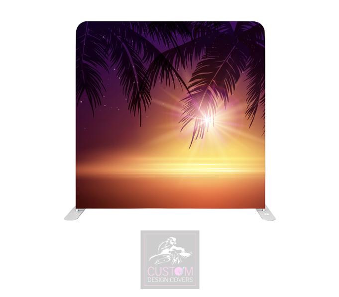Palm Sunset Lycra Pillowcase Backdrop Cover