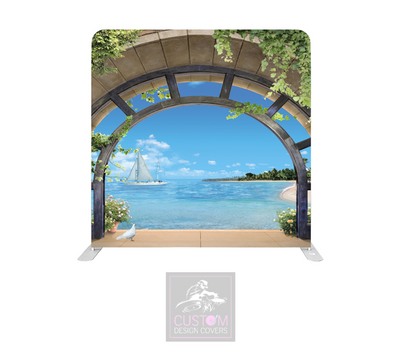 Balcony View Lycra Pillowcase Backdrop Cover (DOUBLE SIDED)