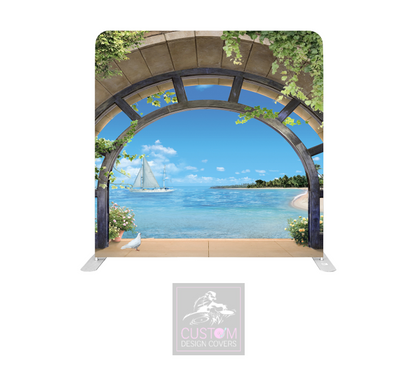 Balcony View Lycra Pillowcase Backdrop Cover (DOUBLE SIDED)