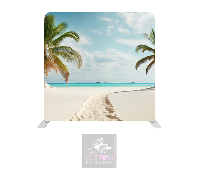 Tropical Beach Lycra Pillowcase Backdrop Cover