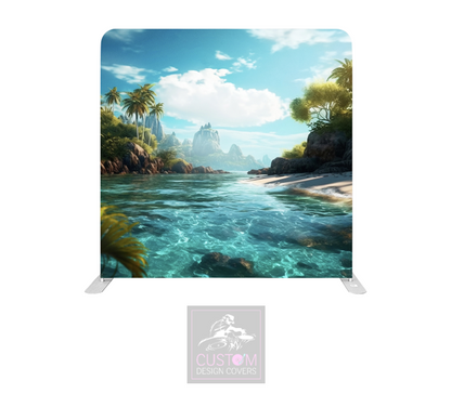 Blue Waters Lycra Pillowcase Backdrop Cover (DOUBLE SIDED)