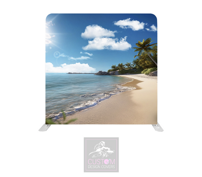 Beach Walk Lycra Pillowcase Backdrop Cover