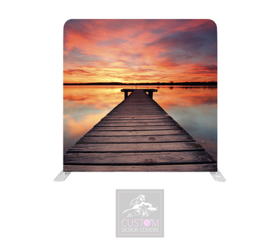 Sunset Jetty Lycra Pillowcase Backdrop Cover