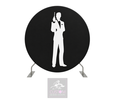 Secret Agent Black Full Circle Pillowcase Backdrop Cover