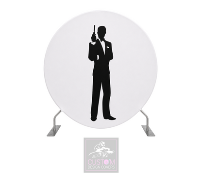 Secret Agent White Full Circle Pillowcase Backdrop Cover