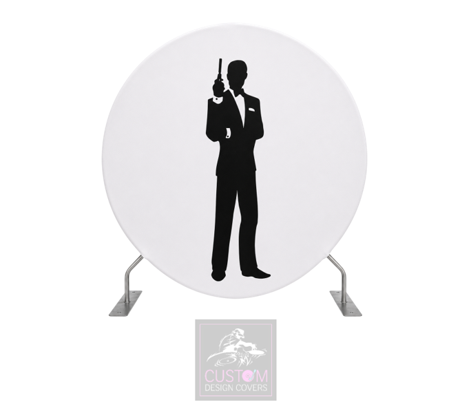 Secret Agent White Full Circle Pillowcase Backdrop Cover