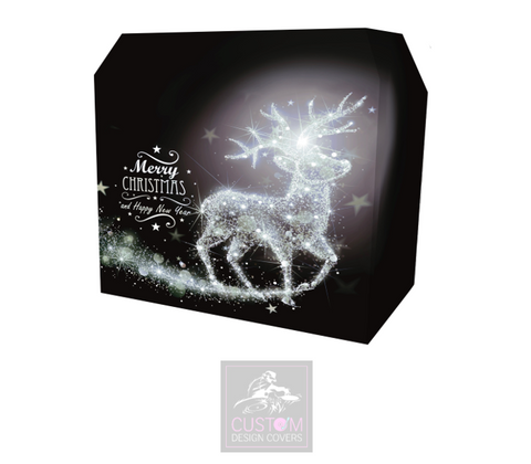 Christmas Reindeer *Silver* Lycra DJ Booth Cover 