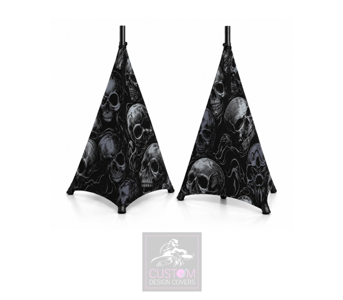 Happy Halloween Skulls Lycra DJ Booth Cover (PACKAGE BUNDLE)