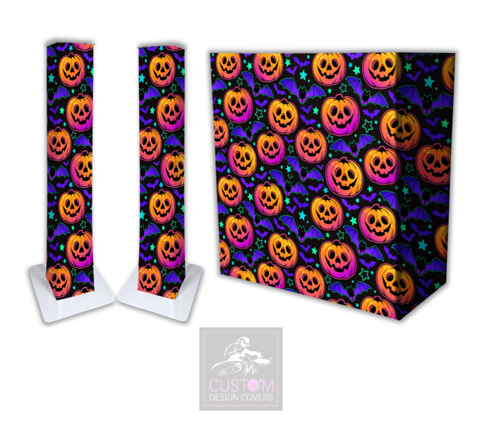 Halloween Smiling Pumpkins  Lycra DJ Booth Cover (PACKAGE BUNDLE) 