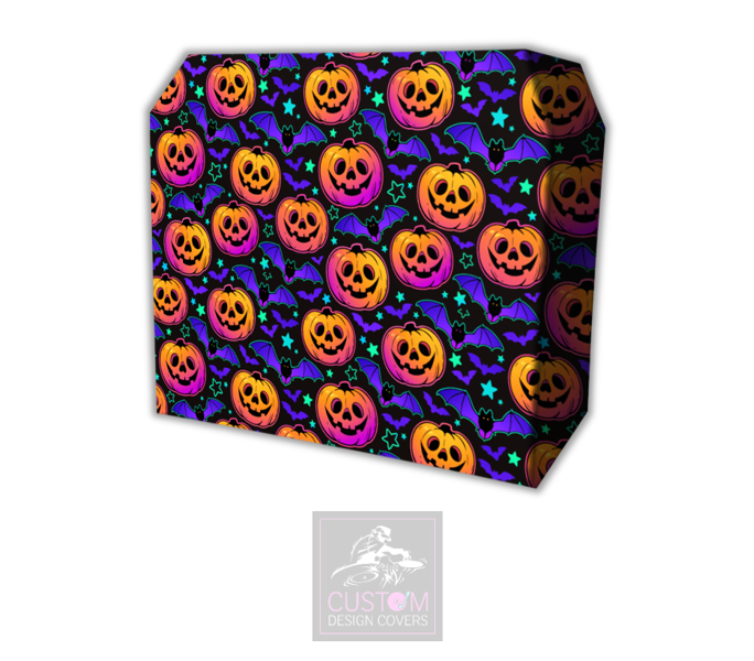 Halloween Smiling Pumpkin Lycra DJ Booth Cover 