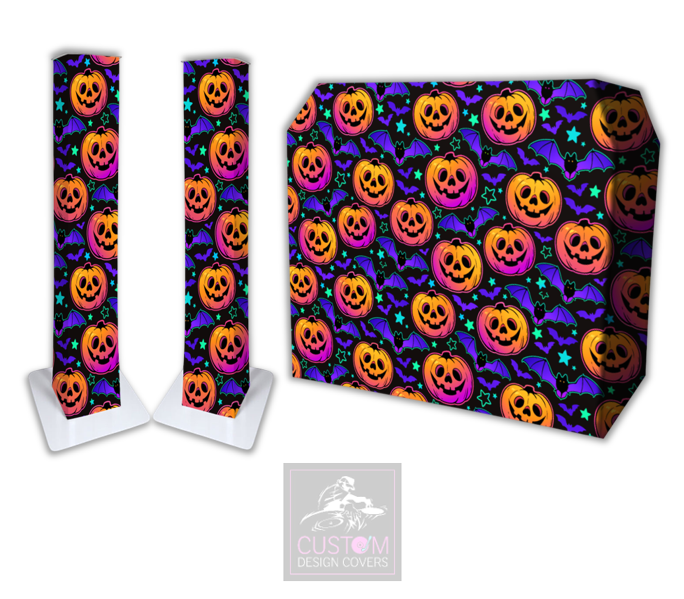 Halloween Smiling Pumpkins  Lycra DJ Booth Cover (PACKAGE BUNDLE) 