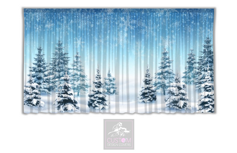 Snowy Forest Backdrop Curtain