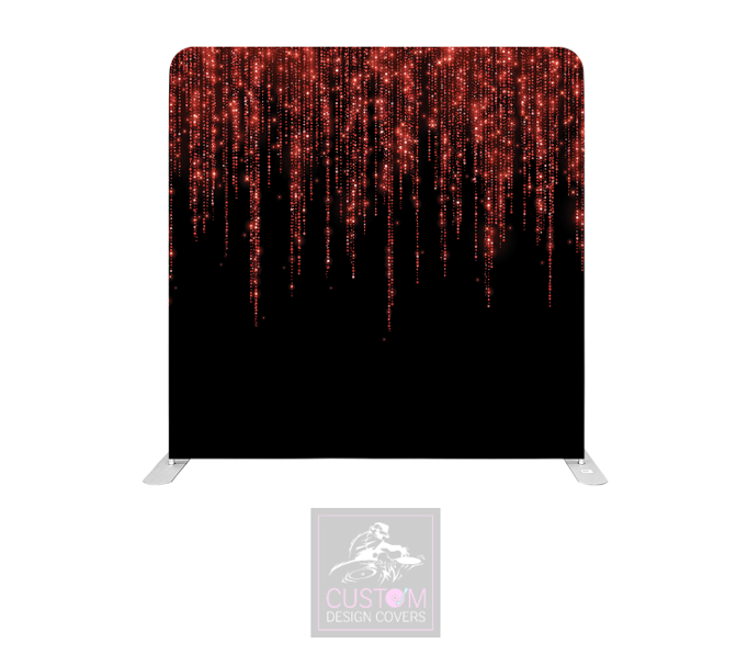 Red Glitter Drop Lycra Pillowcase Backdrop Cover (DOUBLE SIDED)