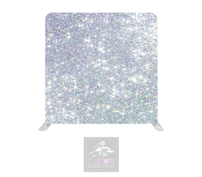 Silver Glitter Effect Lycra Pillowcase Backdrop Cover (DOUBLE SIDED)