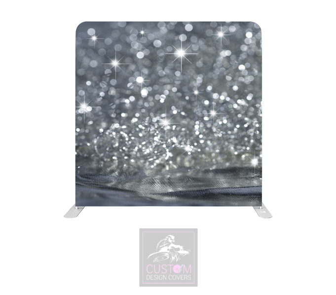 Silver Sparkle Lycra Pillowcase Backdrop Cover