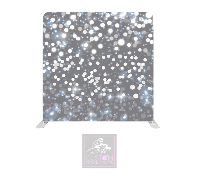 Silver Sparkle Lycra Pillowcase Backdrop Cover (DOUBLE SIDED)