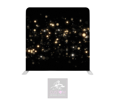 Golden Sparkle on Black Lycra Pillowcase Backdrop Cover