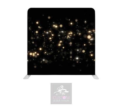 Golden Sparkle on Black Lycra Pillowcase Backdrop Cover