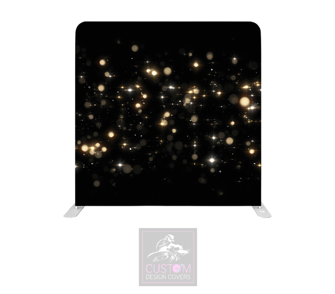 Golden Sparkle on Black Lycra Pillowcase Backdrop Cover (DOUBLE SIDED)