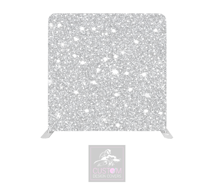 Silver Sparkle Lycra Pillowcase Backdrop Cover (DOUBLE SIDED)