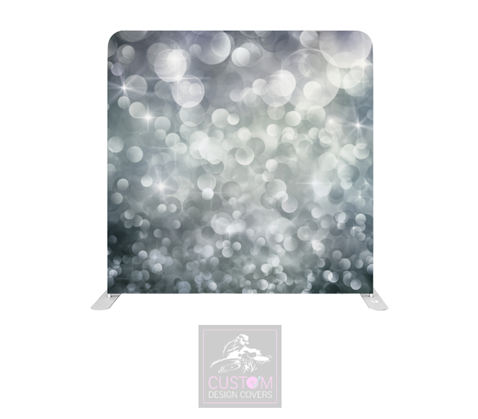 Silver Grey Bokeh Lycra Pillowcase Backdrop Cover (DOUBLE SIDED)