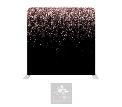 Pink Glitter Fade on Black Lycra Pillowcase Backdrop Cover
