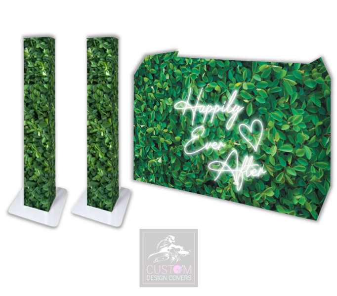 Spiraea Leaves Happily Ever After Lycra DJ Booth Cover (PACKAGE BUNDLE)