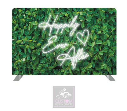 Happily Ever After Neon on Spiraea Leaves Pillowcase Backdrop Cover