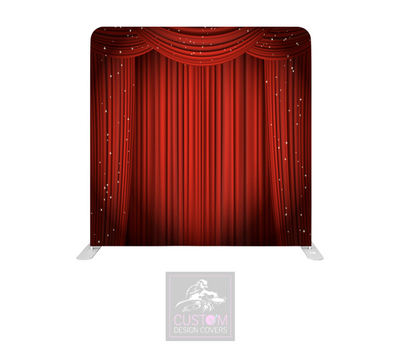 Red Curtain Lycra Pillowcase Backdrop Cover
