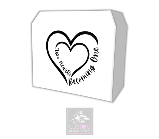 Two Hearts Become One - WHITE Lycra DJ Booth Cover