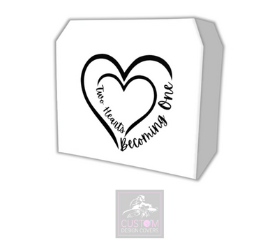 Two Hearts Become One *WHITE* Lycra DJ Booth Cover