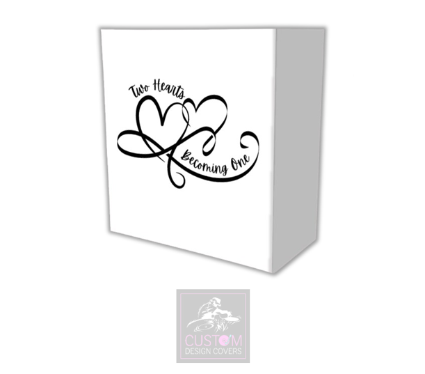 Two Hearts Become One *WHITE* Lycra DJ Booth Cover