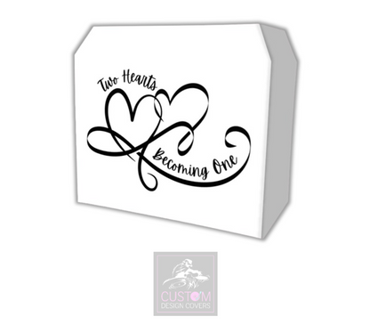 Two Hearts Become One *WHITE* Lycra DJ Booth Cover