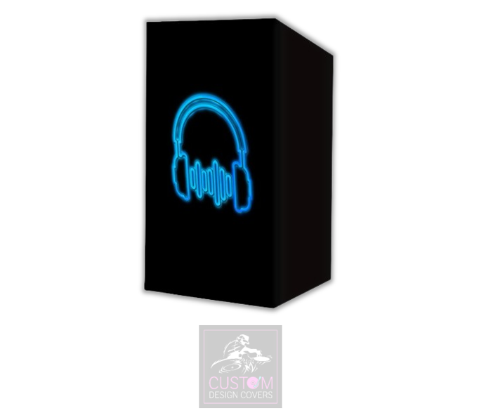 UV Effect Blue Headphones Lycra DJ Booth Cover 