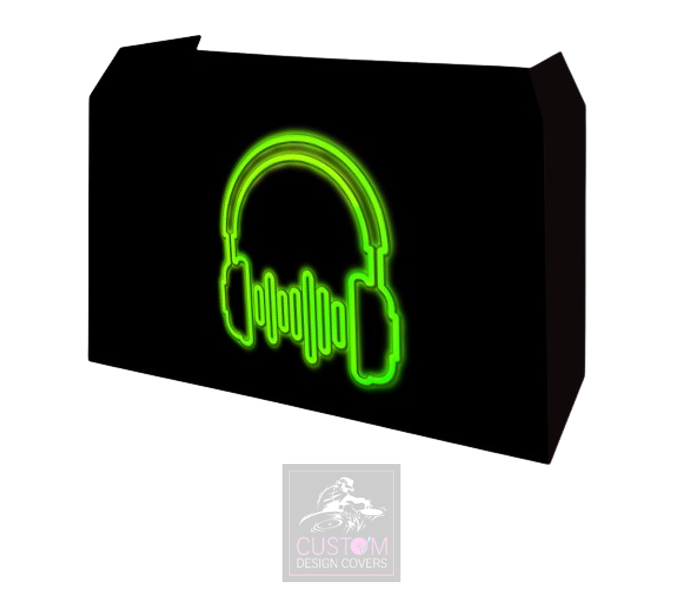 UV Effect Green Headphones Lycra DJ Booth Cover 