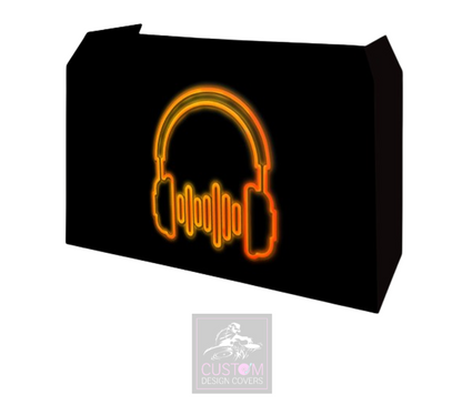 UV Effect Orange Headphones Lycra DJ Booth Cover 