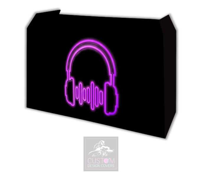 UV Effect Purple Headphones Lycra DJ Booth Cover 