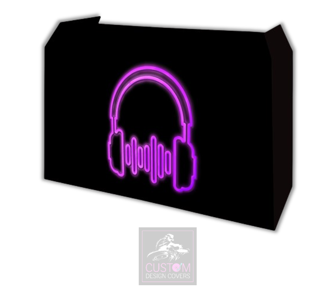 UV Effect Purple Headphones Lycra DJ Booth Cover