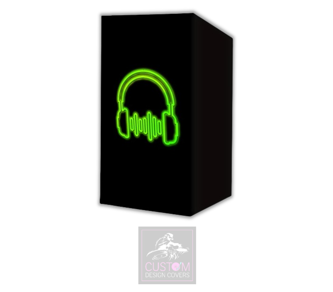 UV Effect Green Headphones Lycra DJ Booth Cover 