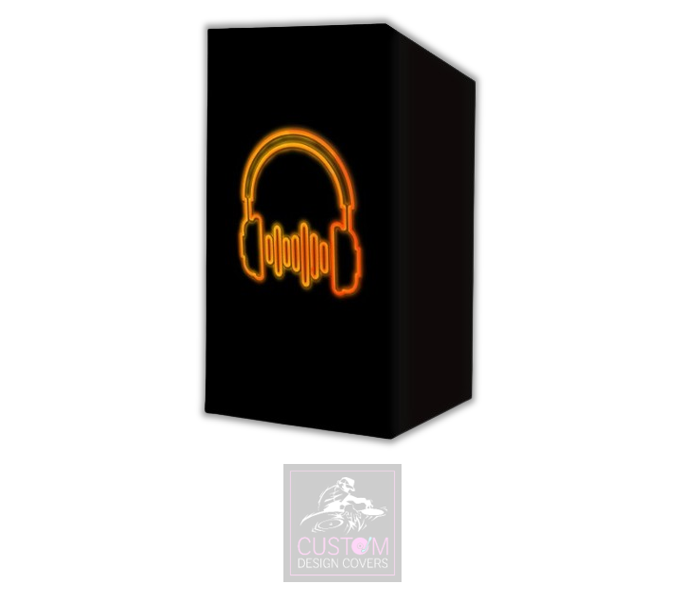 UV Effect Orange Headphones Lycra DJ Booth Cover 