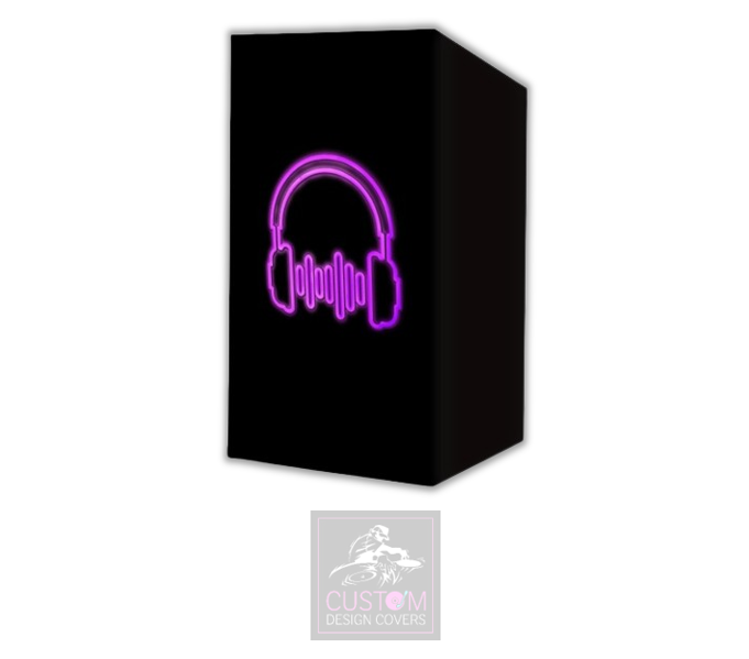 UV Effect Purple Headphones Lycra DJ Booth Cover 