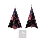 Three Sided Halloween Multi-coloured UV Effect Spider Web Stand Lycra Covers